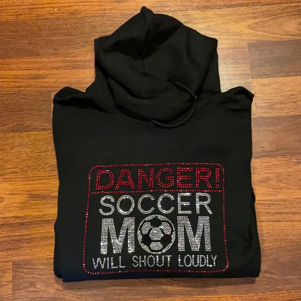 New custom bling Soccer Mom hoodie!